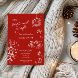 Faire-part fête de Noël fantaisiste jingle et se mêle