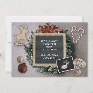 Faire-part Fête de Noël modifiable Grossesse de Sonogramme de