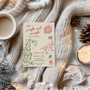 Faire-part Fête de Noël tirée à la main