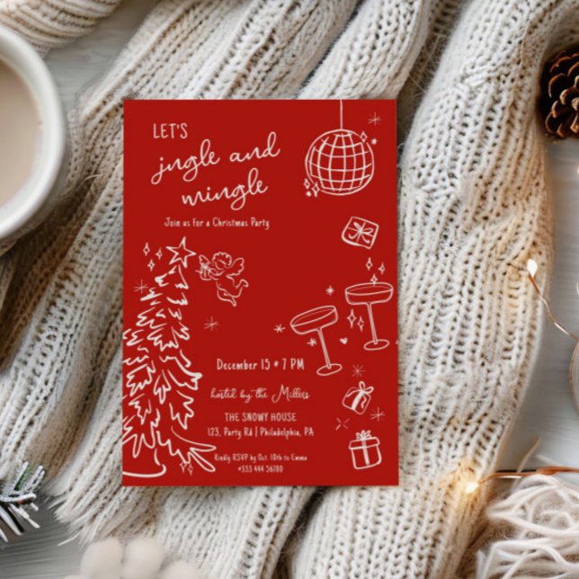 Faire-part Fête de Noël tirée à la main (Créateur téléchargé)