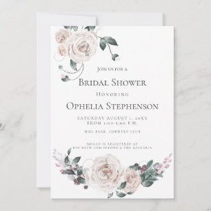 Faire-part Fête des mariées   Aquarelle Dusty Rose