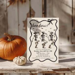 Faire-part Fête d'Halloween pour adultes   Squelettes de cowb