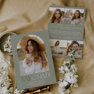 Faire-part Fete Green Yay Grad Photo Arch Grad Grad Grad