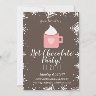 Faire-part Feu de camp Chocolat chaud et Flammes de neige fêt