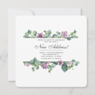 Faire-part Feuilles de Eucalyptus Vert Pourpre qui bougent No