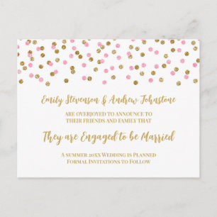 Faire-part Fiançailles de Confetti en or rose