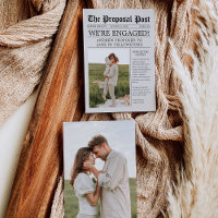 Faire-part Fiançailles de journal Enregistrer la d