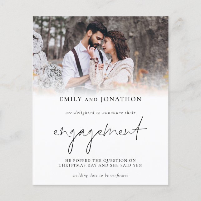 Faire-part Fiançailles de superposition de photo b (Devant)