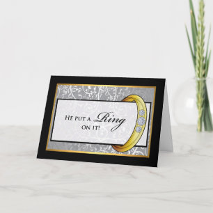 Faire-part Fiançailles Faire-part, Il Y A Mis Une Bague !