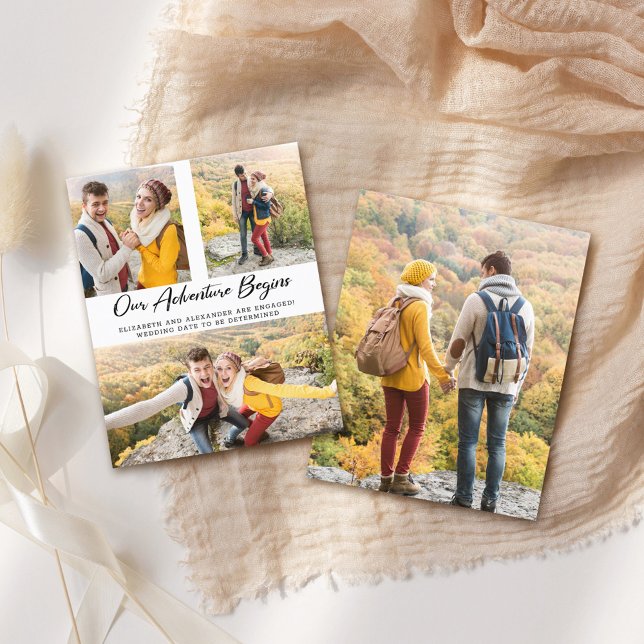 Faire-part Fiançailles photo Budget Adventure (Créateur téléchargé)