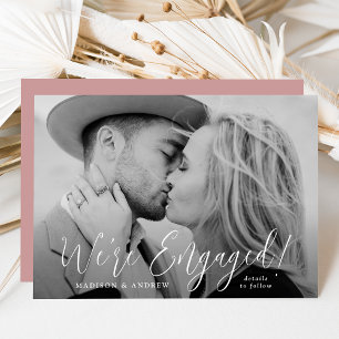 Faire-part Fiançailles photo de script simple