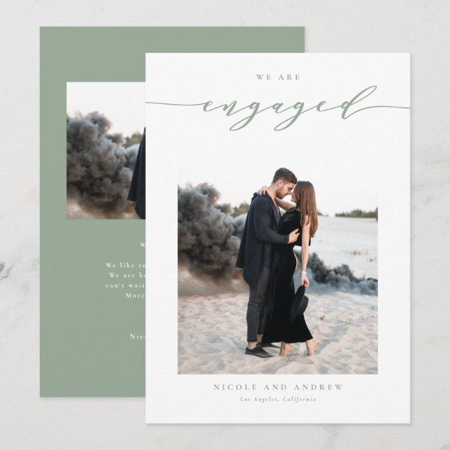 Faire-part Fiançailles photo du script de script de lunettes  (Devant / Derrière)