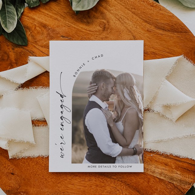 Faire-part Fiançailles photo moderne Boho Arch (Créateur téléchargé)