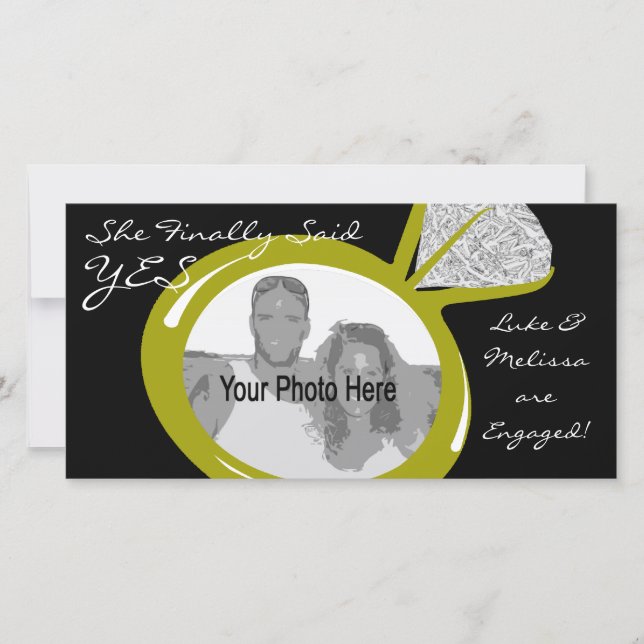 Faire-part Fiançailles Ring Photo (Devant)