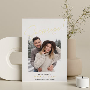 Faire-part Fiançailles surprise Foil esquissé