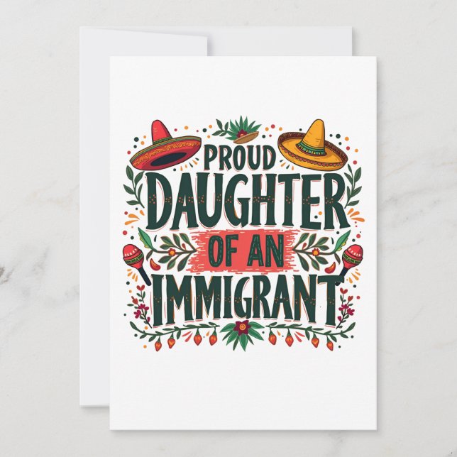 Faire-part Fier fille d'un immigrant mexicain (Devant)