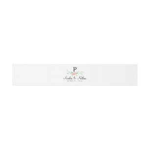 Faire-part Fleur d'aquarelle Alliance Invitation Bandeau de V