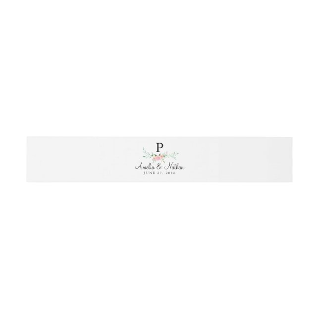 Faire-part Fleur d'aquarelle Alliance Invitation Bandeau de V (Plat)
