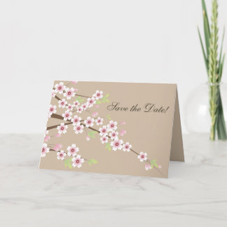 Faire-part Fleur de crème et de cerise Enregistrer la date