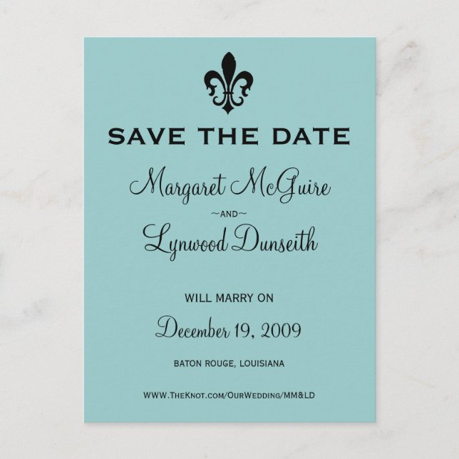 Faire-part Fleur de lis Enregistrer la date Carte postale (Devant)