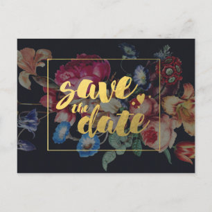 Faire-part Fleur de style vintage foncé Carte postale de sa