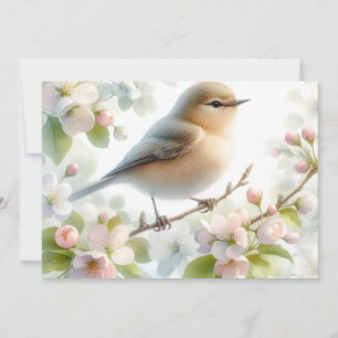 Faire-part Fleur d'eau de cerisier à l'aquarelle de printemps