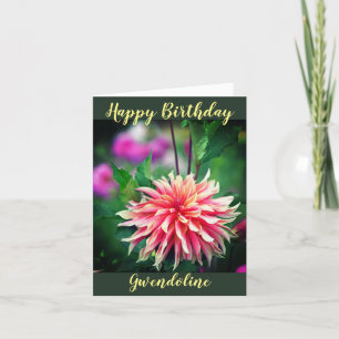 Faire-part Fleur Orange et Rose Dahlia Anniversaire