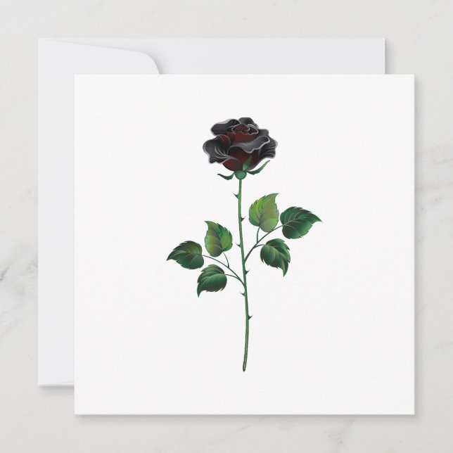 Faire-part Fleur rose noire (Devant)