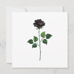 Faire-part Fleur rose noire