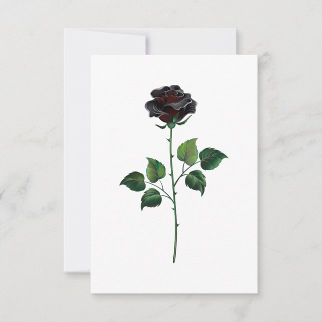 Faire-part Fleur rose noire (Devant)