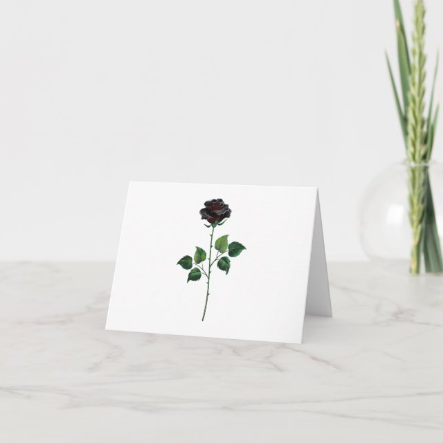 Faire-part Fleur rose noire (Devant)