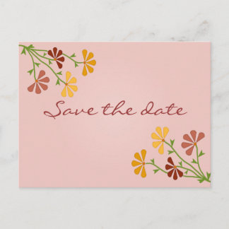 Faire-part Fleurs d'art populaire - Carte postale de rappel d