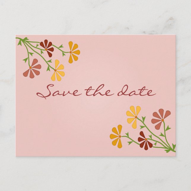 Faire-part Fleurs d'art populaire - Carte postale de rappel d (Devant)
