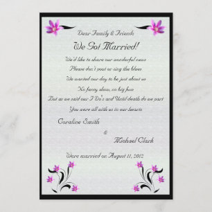 Faire-part Fleurs de clématite sur la fugue 2 de chemin de