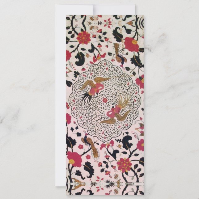 Faire-part Fleurs Et Oiseaux EDEN Floral Rouge Noir Rose (Devant)