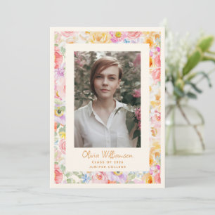 Faire-part Fleurs pastel aquarelle Mignon Photo de remise de