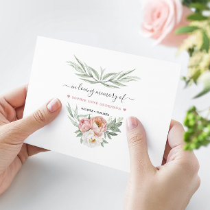 Faire-part Fleurs Roses poussiéreuses Partager une présence m