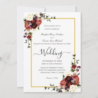 Faire-part Fleurs Terracotta Crème Mariage Bourgogne