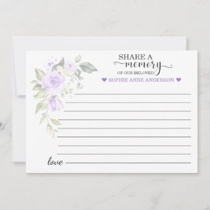 Faire-part Fleurs violettes Partager une présence mémoire