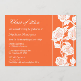 Faire-part floral blanc de corail de fête de