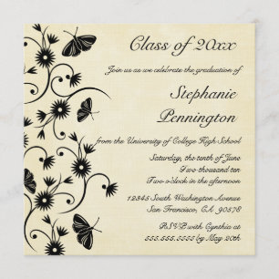 Faire-part floral chic de fête de remise des