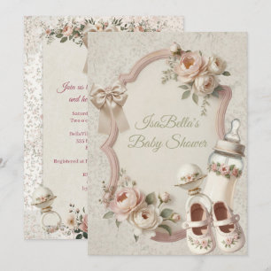 Faire-part floral de Baby Shower pour une première