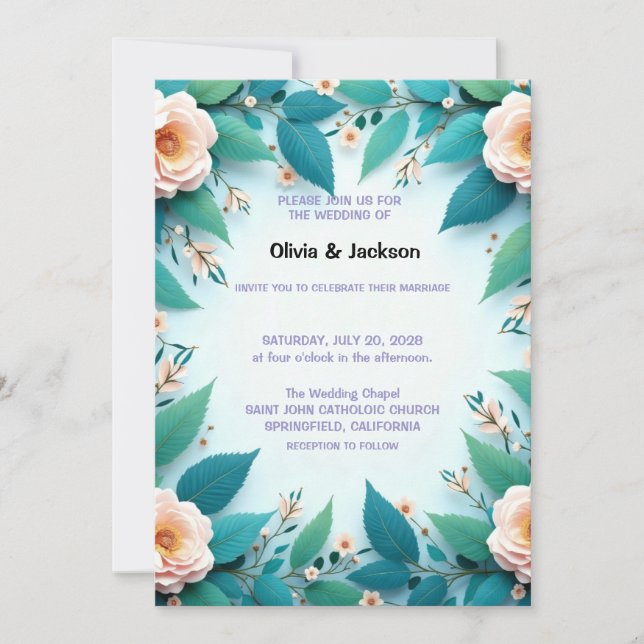 Faire-Part Floral de Mariage (Devant)