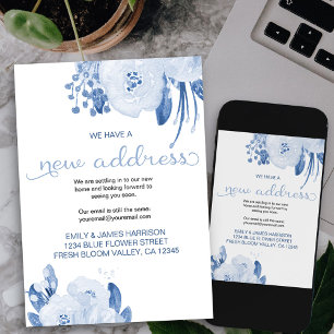 Faire-part Floral Dusty Blue Nouvelle adresse Moving