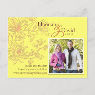 Faire-part Floral Enregistrer la carte postale Date