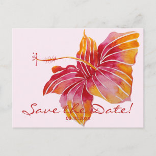 Faire-part Floral Hawaiian Enregistrer la date Carte postale 
