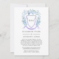Floral Monogram Crest Mariage Liste d'invités rédu