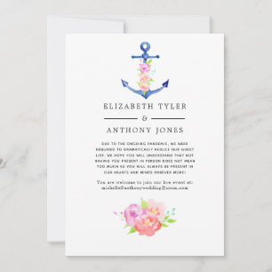 Faire-part Floral Nautique Liste d'invités réduits