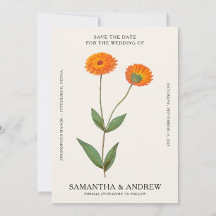 Faire-part floral vintage de sauvegarde de date