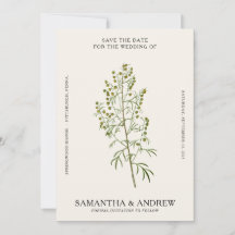 Faire-Part Floral Vintage de Sauvegarde de Date